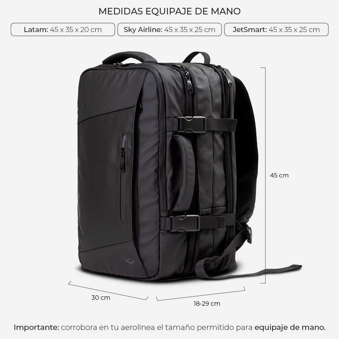 MOCHILA DE VIAJE CARRY ON PRO - NEGRA