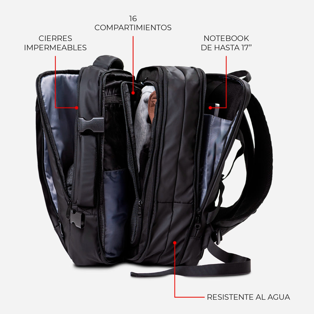 MOCHILA DE VIAJE CARRY ON PRO - NEGRA